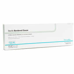 DermaRite Bordered Gauze DermaRite Industries 11414-DermaRite Sterile Gauze Adhesive Dressing, 4 x 1