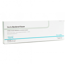DermaRite Bordered Gauze DermaRite Industries 11414-DermaRite Sterile Gauze Adhesive Dressing, 4 x 1