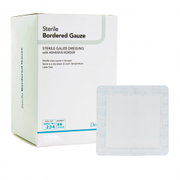 DermaRite Bordered Gauze DermaRite Industries 11480-DermaRite Gauze Adhesive Dressing, White, Steril