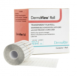 DermaView DermaRite Industries 15411-DermaView Transparent Film Dressing, 4 Inch x 11 Yard, Transpar