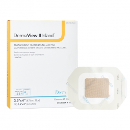 DermaView II Island DermaRite Industries 16340-DermaView II Island Transparent Film Dressing with Pa