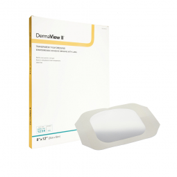DermaView II DermaRite Industries 16812-DermaView II Transparent Film Dressing with Border, 8 x 12 i