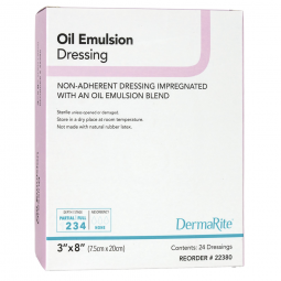 DermaRite DermaRite Industries 22380-DermaRite Oil Emulsion Impregnated Dressing, 3 x 8 in, Impregna