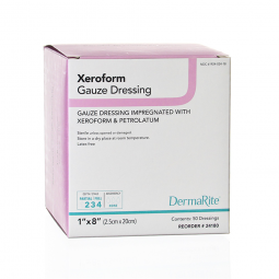 Xeroform DermaRite Industries 24180-Xeroform Xeroform Petrolatum Impregnated Dressing, 1 x 8 in (BX/