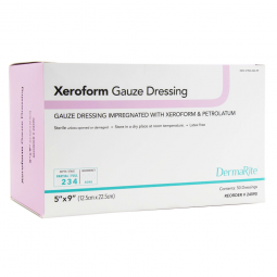 Xeroform DermaRite Industries 24590-Xeroform Xeroform Petrolatum Impregnated Dressing, 5 x 9 in (BX/
