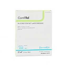 ComfiTel DermaRite Industries 56340-ComfiTel Wound Contact Layer Dressing, 3 x 4 inch, Silicone