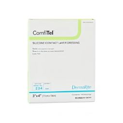 ComfiTel DermaRite Industries 56340-ComfiTel Wound Contact Layer Dressing, 3 x 4 inch, Silicone