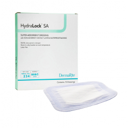 HydraLock SA DermaRite Industries 60330-HydraLock Super Absorbent Dressing, 3 x 3 in (BX/10)