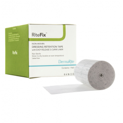 RiteFix DermaRite Industries 68111-RiteFix Nonwoven Dressing Retention Tape, 1 in x 11 yd, White & (