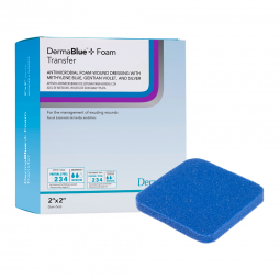 DermaBlue+ Foam DermaRite Industries 76020214-DermaBlue+ Foam Silver Foam Dressing, 2 x 2 Inch, Foam