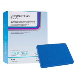 DermaBlue+ Foam DermaRite Industries 76040514-DermaBlue+ Foam Silver Foam Dressing, 4 x 5 Inch, Foam