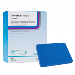DermaBlue+ Foam DermaRite Industries 76040514-DermaBlue+ Foam Silver Foam Dressing, 4 x 5 in, Foams 