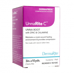 UnnaRite C DermaRite Industries 78310ZC-UnnaRite C Unna Boot with Calamine & Zinc Oxide, 3 Inch x 10