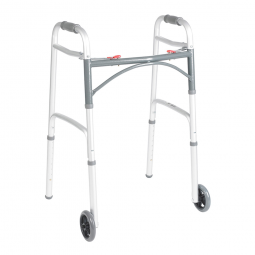 Drive Medical 10211-4ASM Deluxe Aluminum Dual Release Folding Walker, 25 to 32-1/4 in