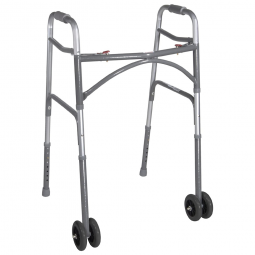 Drive Medical 10220-1WW Bariatric Folding Walker w/ Wheels, 32 to 39 in