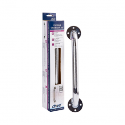 Drive Medical 12112-3 Chrome Knurled Grab Bar, 12 in (BX)