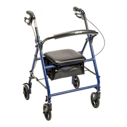 Drive Medical R800KD-BL Steel Rollator, 6 in Wheels, Blue