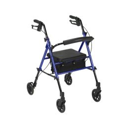 Drive Medical Adjustable Height Rollator with 6" Wheels