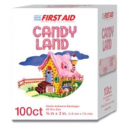 Dukal 10850 American White Cross Stat Strip Candy Land Strip, 3/4 x 3 in (CS)