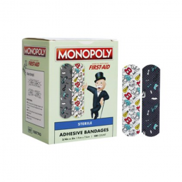 Dukal 1087743 American White Cross Adhesive Strip Bandage, Kid Design - Monopoly, 3/4 x 3 in (BX/100
