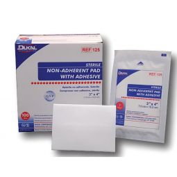 Dukal Dukal 124-Non-Adherent Dressing with Adhesive Dukal 2 X 3 Inch Cotton Rectangle White Sterile,