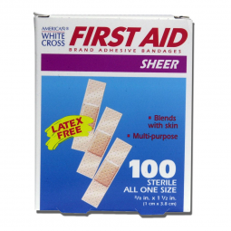 American White Cross Dukal 1298033-American White Cross First Aid Adhesive Strip, 3/8 x 1 Inch, Adh