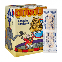 Dukal 15600 American White Cross Stat Strip Circus Kid Design Strip, 3/4 x 3 in (CS)