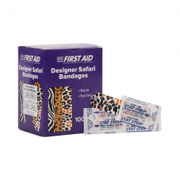 American White Cross Stat Strip Dukal 15605-American White Cross Stat Strip Designer Safari Adhesive