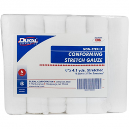 Dukal Dukal 606-Dukal Nonsterile Conforming Bandage, 6 Inch x 4-1/10 Yard, Conforming & Rolled Gauze