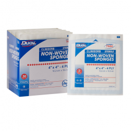 Dukal Clinisorb Dukal 7444-Clinisorb Sterile Nonwoven Sponge, 4 x 4 Inch, Gauze Dressings (BX)