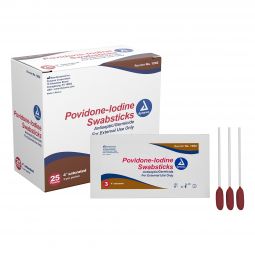 Dynarex 1202-Dynarex Povidone Iodine Swabsticks, Applicators & Swabsticks (BX) - Dynarex Povidone Io