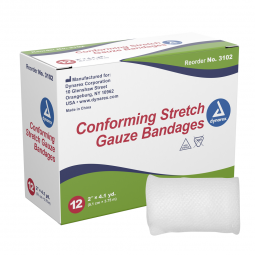 Dynarex Dynarex 3102-Dynarex Conforming Bandage, 2 Inch x 4-1/10 Yard, Conforming & Rolled Gauze (CS