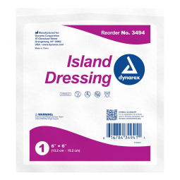 Dynarex 3494-dynarex White Adhesive Dressing, 6 x 6 in (BX/25)