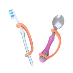 EaZyHold 109 Adaptive Grip Aid, Orange 2 Pack, (medium w/ small holes)