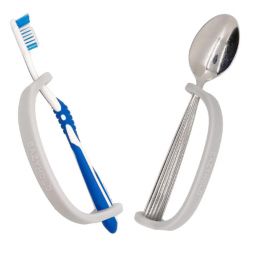 EaZyHold 116 Adaptive Grip Aid, Silver 2 Pack (extra-large w/ small holes)