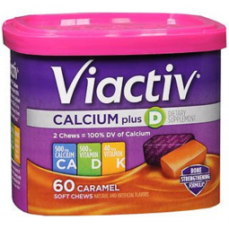 Viactiv Emerson Healthcare 85714100496-VIACTIV Calcium+ Bone Strengthening Soft Chews Rich Caramel, 