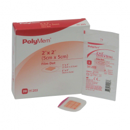 PolyMem Ferris Manufacturing 203-PolyMem Adhesive with Border Foam Dressing, 2 x 2 in (BX/20)