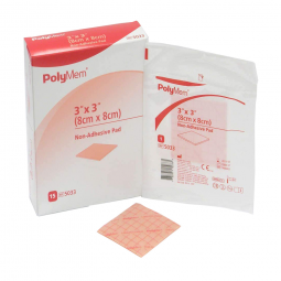 PolyMem Ferris Manufacturing 5033-PolyMem Nonadhesive without Border Foam Dressing, 3 x 3 in, Foams 