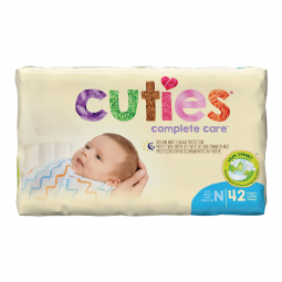 Cuties Complete Care First Quality CR0001-Cuties Premium Diaper, Newborn, Baby Diapers (CS)