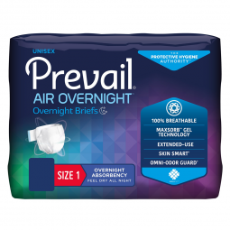 Prevail Air Overnight First Quality NGX-012/1-Prevail Air Overnight Briefs Overnight Absorbency, Siz