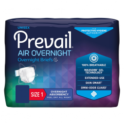 Prevail Air Overnight First Quality NGX-012/1-Prevail Air Overnight Briefs Overnight Absorbency, Siz