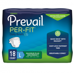 Prevail Per-Fit First Quality PF-013/1-Prevail Per-Fit Maximum Incontinence Brief, Large, Adult Brie