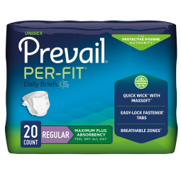Prevail Per-Fit First Quality PF-016/1-Prevail Per-Fit Maximum Incontinence Brief, Regular (BG/20)