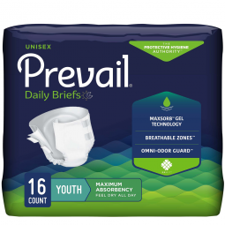 Prevail Daily Briefs PV-015 Youth Incontinence Briefs, Extra Small (BG/16)