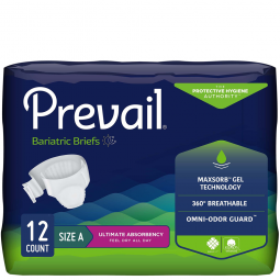 Prevail Bariatric First Quality PV-017-Prevail Bariatric Ultimate Incontinence Brief, Size A (BG/12)
