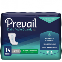 Prevail PV-811 Daily Male Guards Maximum Bladder Control Pad, 12-1/2 in Length (PK/14)