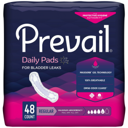 Prevail Daily Pads First Quality PV-916/1-Prevail Daily Pads Maximum Bladder Control Pad, 11 in Leng