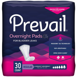 Prevail Overnight First Quality PVX-120-Prevail Daily Pads Overnight Bladder Control Pad, 16 in Leng