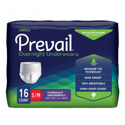 Prevail Overnight First Quality PVX-512-Prevail Overnight Absorbent Underwear, Small (CS/64)