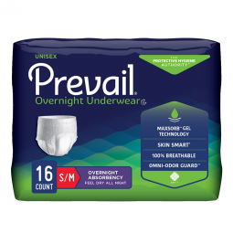 Prevail Overnight First Quality PVX-512-Prevail Overnight Absorbent Underwear, Small, Briefs & Diape